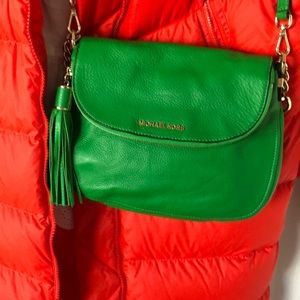 Michael Kors leather convertible green purse